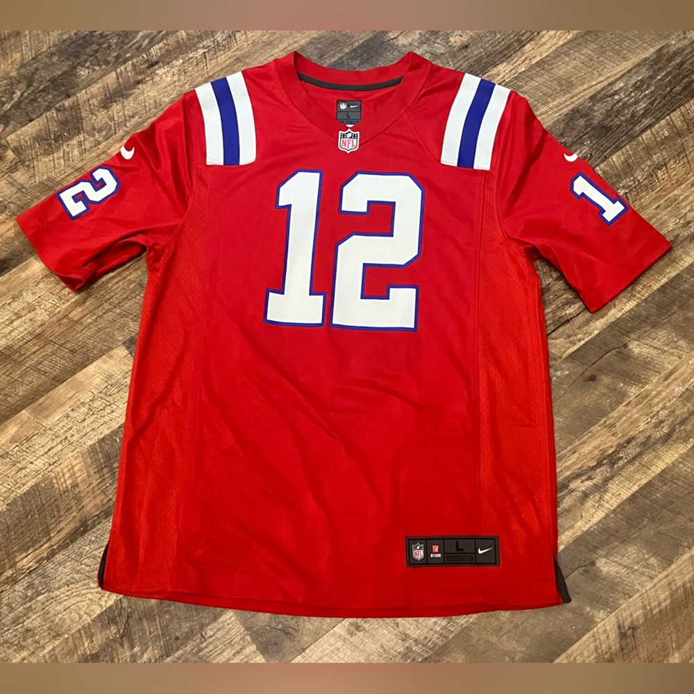 Men’s Nike Tom Brady New England Patriots Red Throwback Game Jersey